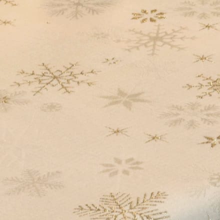 Unique Living tafellopers - 2x - goud - sneeuwvlokken - 150 x 45 cm - polyester