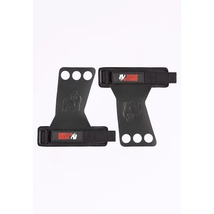 Gorilla Wear 3-Hole Carbon Lifting Grips - Zwart - S