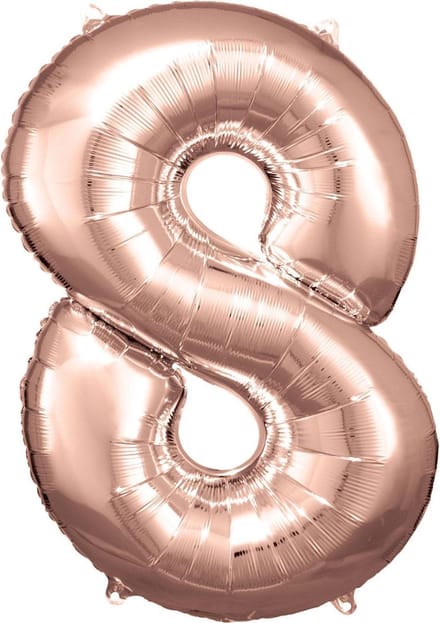 Amscan Folieballon Cijfer 8 Junior 53 X 83 Cm Roségoud