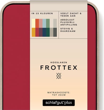 schlafgut Frottex Hoeslaken S - 90x190 - 100x200 285 Red Deep