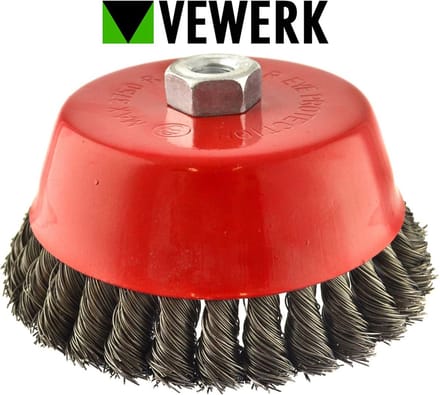 Komborstel / Staalborstel 150 mm met getordeerd draad voor haakse slijper