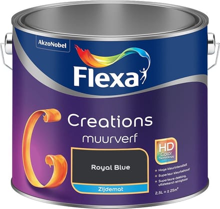 Flexa - Creations Muurverf Zijdemat - Royal Blue - Mengverf - 2,5 L