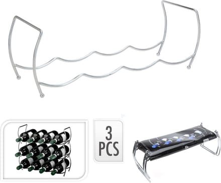 Excellent Houseware Wijnrek - 42 cm breed - Stapelbaar - 12 flessen