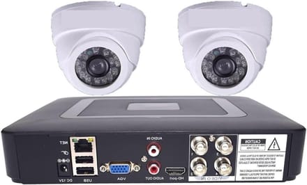 Beveiligingscamera Kit - Videobewaking Systeem - Huis Beveiligen - Inclusief 2 Camera's - 4 Kanaals DVR - Wit