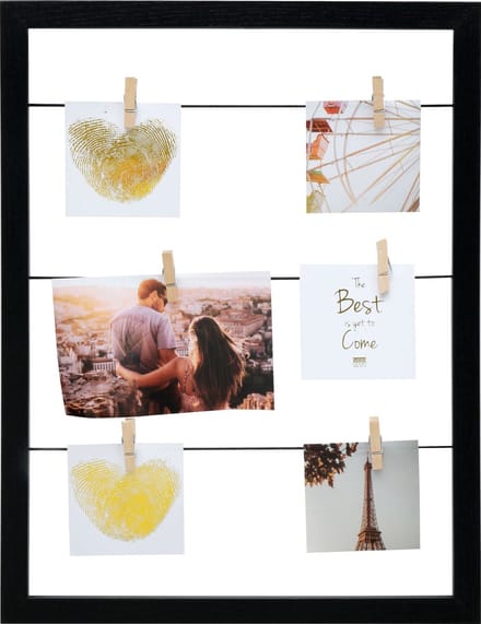 Deknudt Frames memobord S68VA2 E - zwart met touw en wasknijpers