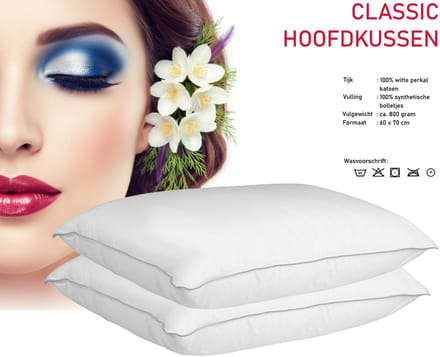iSleep Classic Hoofdkussen - Puntkussen - 60x70 cm - Set van 2
