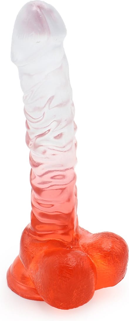 Kiotos Cox Color - Gekleurde Dildo 04 - 22,5 x 4 cm - Transparant/Rood