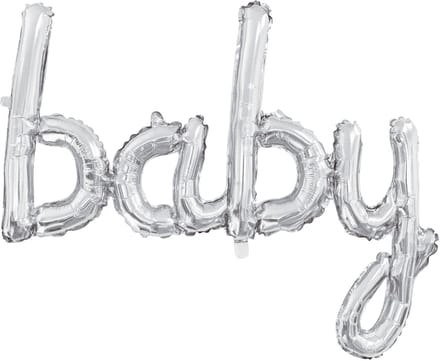 Folieballon Tekst 16" 'Baby' Zilver