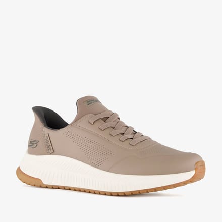 Skechers Slip-ins: Bobs Squad 4 heren sneakers - Beige - Extra comfort - Memory Foam