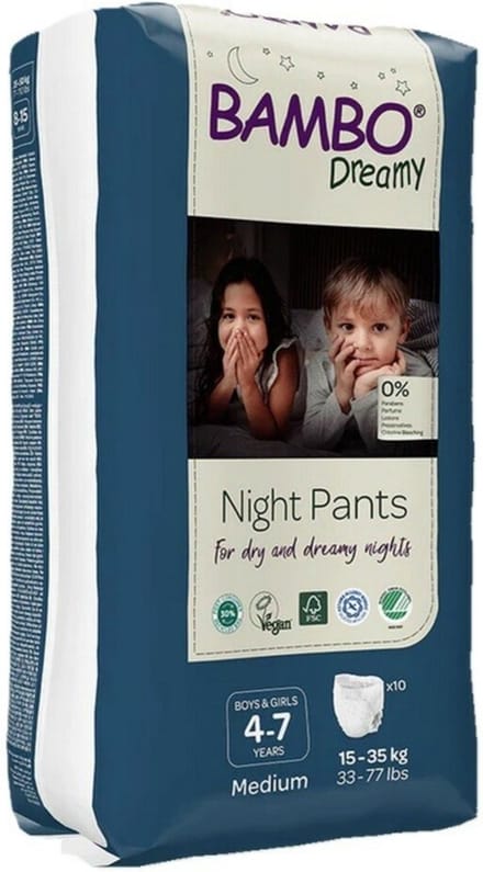 Bambo Nature Bambo Dreamy Nachtluierbroekjes 4 -7 jaar Unisex 10 stuks