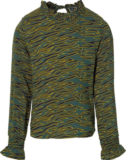 Levv girls- Kedy  Blouse -Dark Green Zebra - maat 176