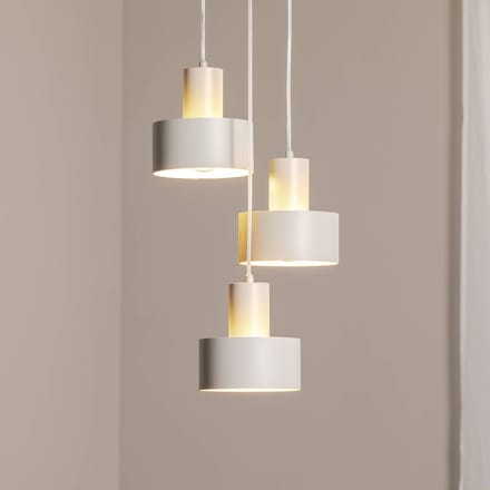 SIGMA Hanglamp Rif 3, taupe, rond, 3-lamps, Ø 33 cm, staal