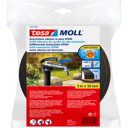Tesa - Moll - 05443 - buisisolatie - 20mmx5m - zwart