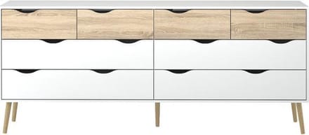 Tvilum Napoli - Dressoir - Met 8 lades -  Wit/Eiken