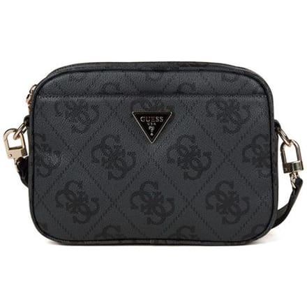 GUESS schoudertas Meridian II Camera Bag Coal Logo donkergrijs
