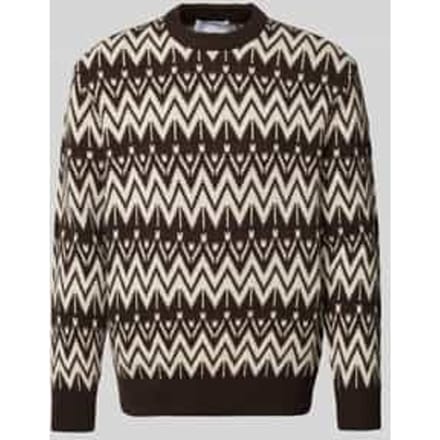 Gebreide pullover met ribboorden, model 'PINE'