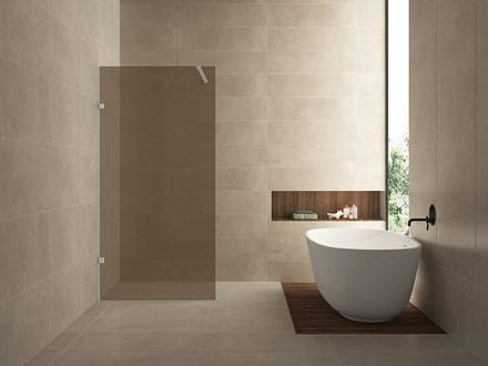 Wiesbaden Less Inloopdouche Glasplaat - 100x200cm - 8mm - Vintage Brons Glas - Nano Coating