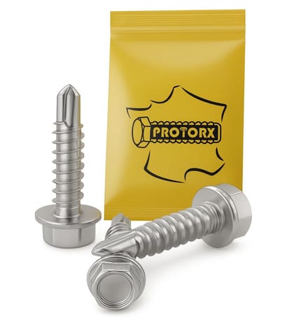 Zelfborende Schroeven RVS A2 voor Metaal M4.8 x 19 mm - 50 Stuks met Zeskantkop