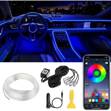 Auto Interieur Verlichting - Led Strip Auto – 6M – Met App - Blauw