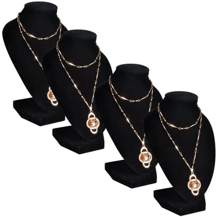 vidaXL - Sieradenhouder - voor - ketting - 9x8,5x15 - cm - zwart - 4 - st