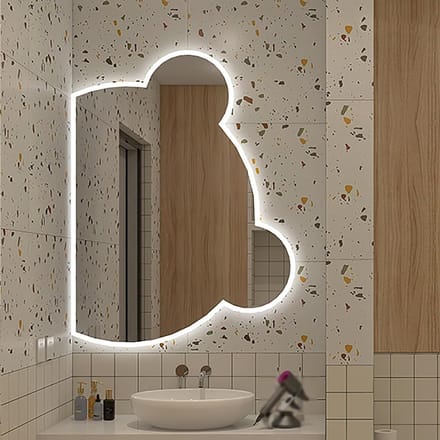 Touch Spiegel Lichten - Make-up Spiegel - Kamer Decoratie - Onbreekbaar Ontwerp - 70x85 cm - Stijl 04