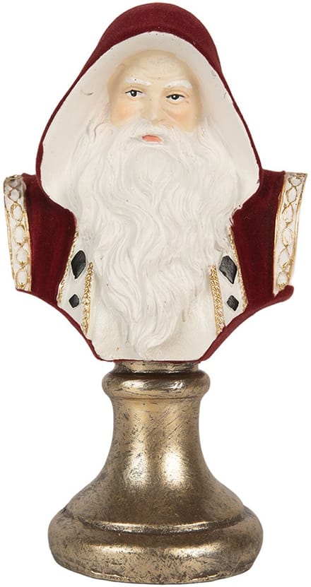 Clayre & Eef Kerstdecoratie Beeld Kerstman 9x7x15 cm Rood Kunststof
