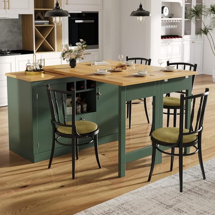 Uitschuifbare Bartafel - Eettafel Uitschuifbaar - Multifunctioneel Gebruik - 360° Draaibaar - 120-180 cm - Groen