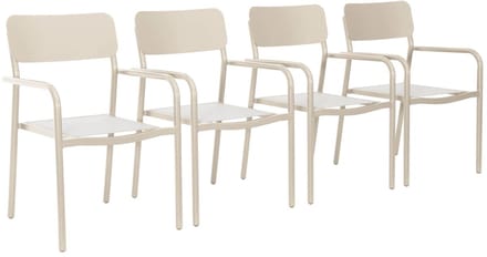 sweeek - Set van 4 stapelbare tuinstoelen savannah van aluminium en textileen, 57,5 x 54 x 86 cm