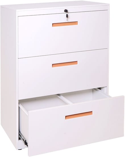 Hangmappenkast MCW-A10, archiefkast stalen kantoorkast, A4 afsluitbaar ~ 103x76x46cm wit