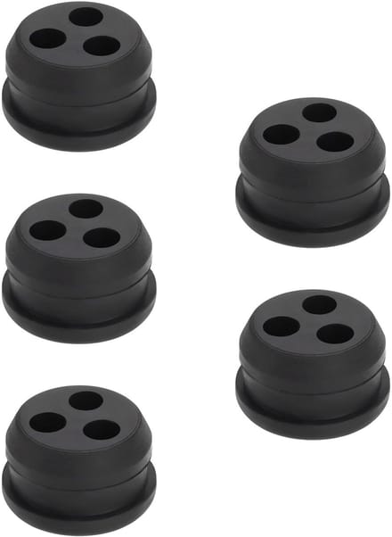 Dailygoody - Brandstoftank Doorvoertule - 3 Gat Grommet - Zwart