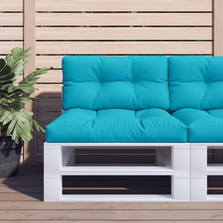 vidaXL Palletkussens 2 st stof turquoise