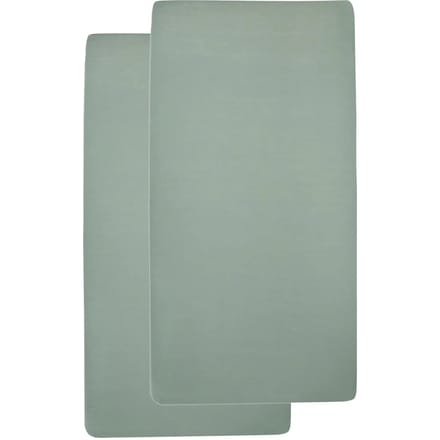 Meyco Baby Uni hoeslaken wieg - 2-pack - stone green - 40x80/90cm