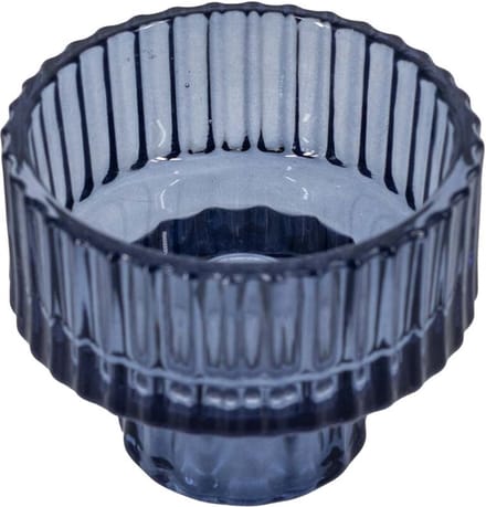 Glazen waxine- en kaarsenstandaard blauw