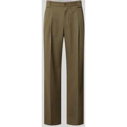 Stoffen broek met persplooien en steekzakken