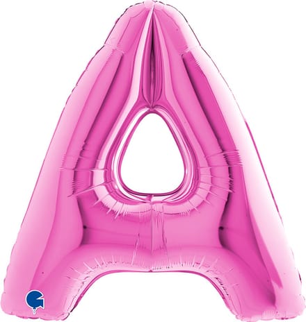 Folieballon 100cm letter A - fuchsia roze