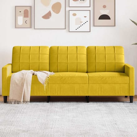 vidaXL - Driezitsbank - 180 - cm - fluweel - geel