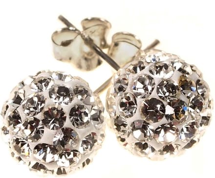 Karma Oorbellen Crystal Ball White Zilver | 6 mm
