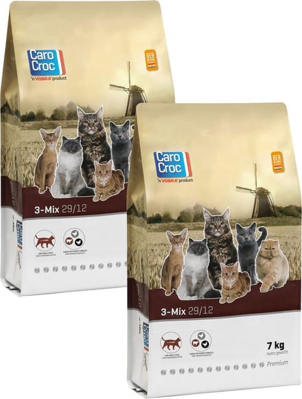 Carocroc 3-Mix - Kattenvoer - 2 x 7 kg
