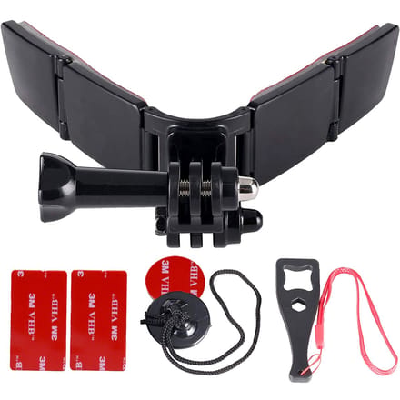 Techvavo® Universele Helmet Mount – Helmhouder voor Action Camera – Motorhelm – Verstelbaar – Handsfree Filmen