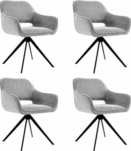 Set van 4 Kick draaistoel Miyo - donkergrijs