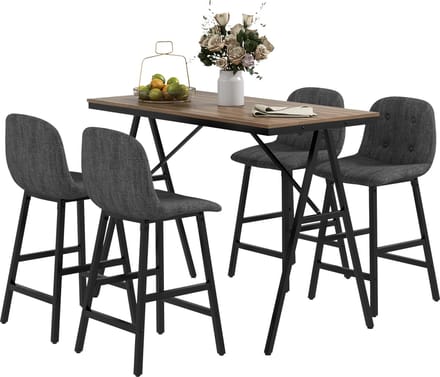 HOMCOM Bartisch-Set mit verstellbare Füße 835-875V80