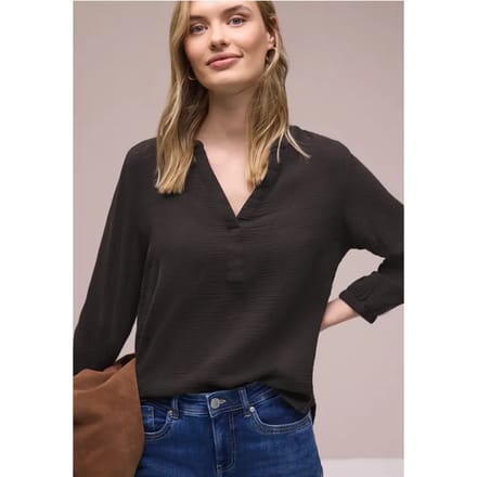 3/4-mouwen blouse in mousseline kwaliteit