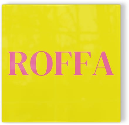 Tegeltje Rotterdam Roffa - geel roze - tegeltje stad - tegeltje met tekst