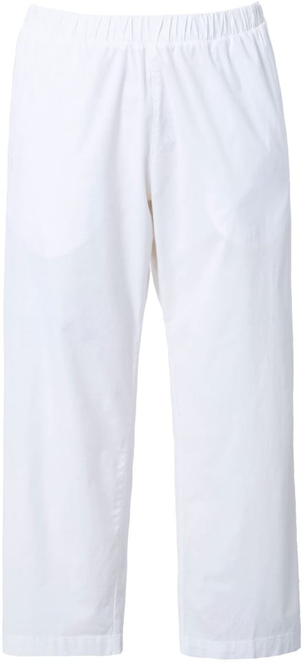 Ulla Popken - Dames - 7/8-chinobroek Ruby elastische tailleband wijde - Sneeuwwit - Maat 60