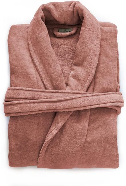 LINNICK Pure Badjas Velours - 100% Katoen - Rose - Maat S - Badjas Dames - Badjas Heren
