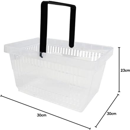 Kunststof Winkelmandjes met Handvatten - 20 Liter, 40cm, Stapelbaar & Transparant