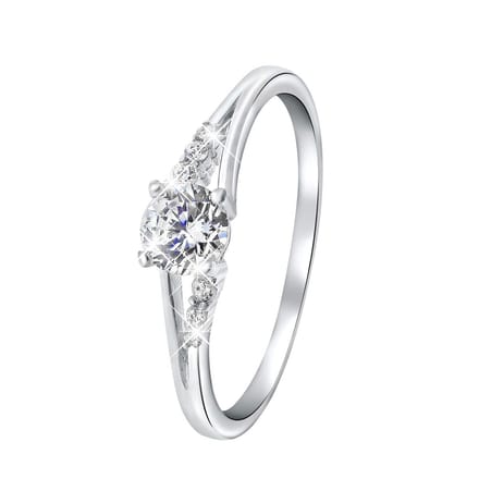 Lucardi Dames Ring met zirkonia - Ring - Cadeau - Echt Zilver - Zilverkleurig