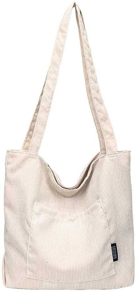 Corduroy Dames Tote Bag - Grote Waterdichte Schoudertas met Rits