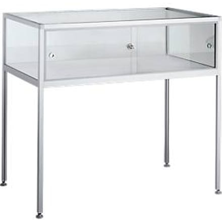 Staande vitrinekast STV-35, B 1000 x D 600 x H 900 mm, aluminium profiel