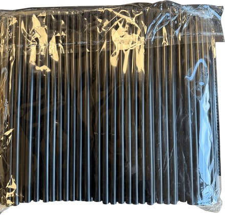Herbruikbare Plastic Rietjes 8x240 mm – 250 Stuks – Zwart – Extra Breed & Flexibel